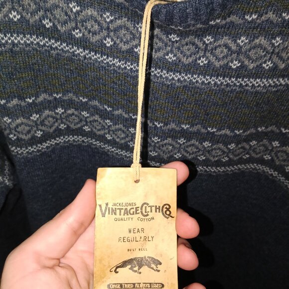 Jack & Jones Vintage Copper Riveted Shirt Wool Jumper [XL] -  Brand new with tag - Picture 3 of 6